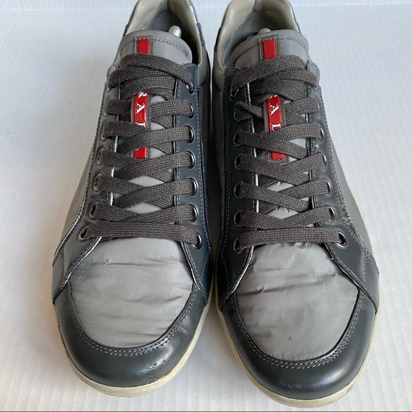 Prada Metallic Silver Gray Sneakers - Picture 5 of 12